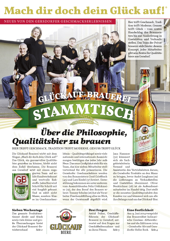 Bestens informiert mit dem 'Glückauf-Brauerei Stammtisch'