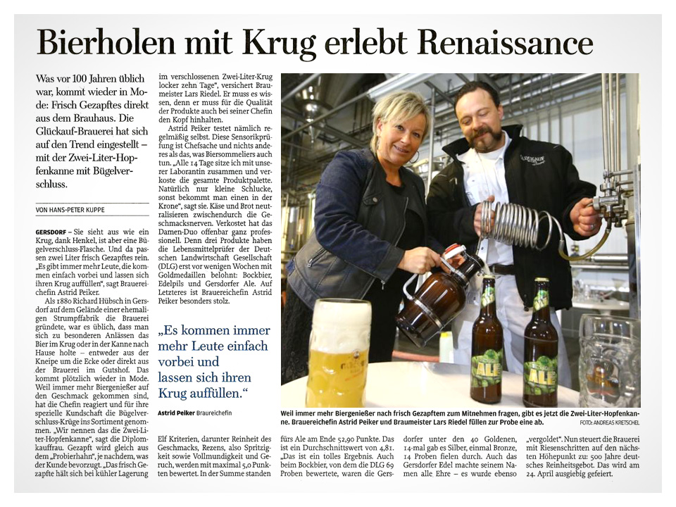 Bierholen mit Krug erlebt Renaissance