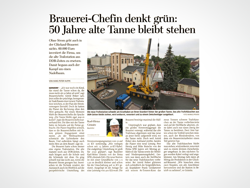Brauerei-Chefin denkt grün: 50 Jahre alte Tanne bleibt stehen