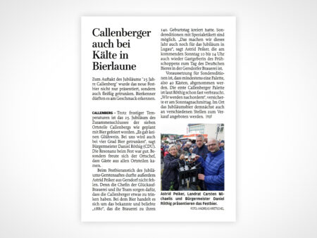 Callenberger auch bei Kälte in Bierlaune