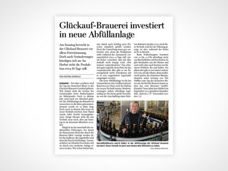 Glückauf-Brauerei investiert in neue Abfüllanlage