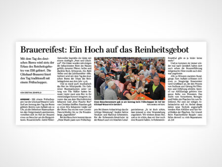 Brauereifest: Ein Hoch auf das Reinheitsgebot